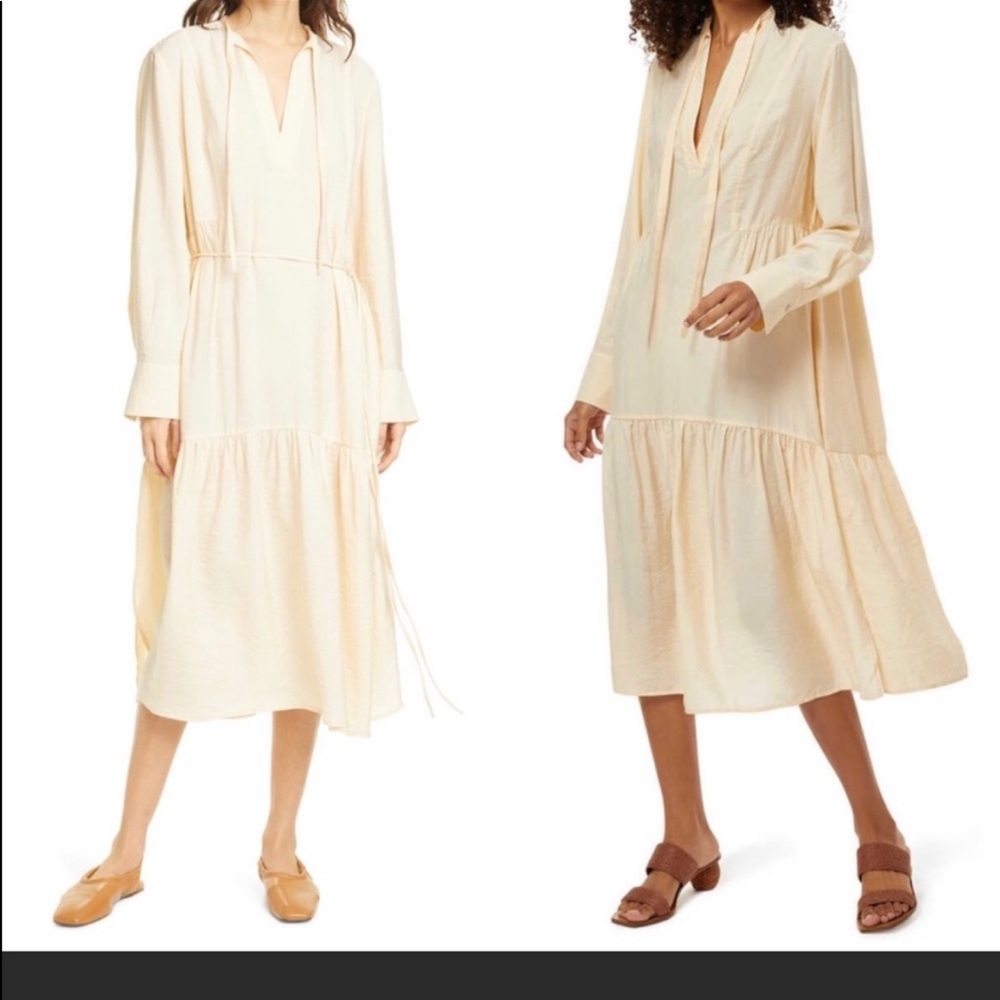NWT Vince tiered long sleeve midi dress